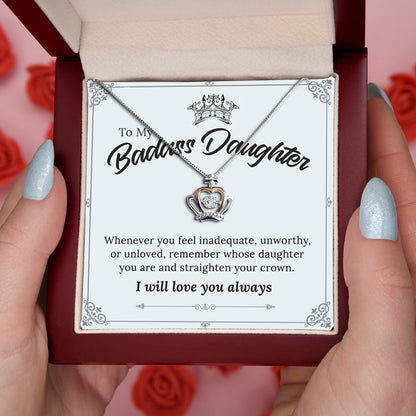 To My Badass Daughter - Crown Pendant Necklace